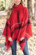 Nikkimoda Soft Tassel Lattice Cloak Poncho Sweater