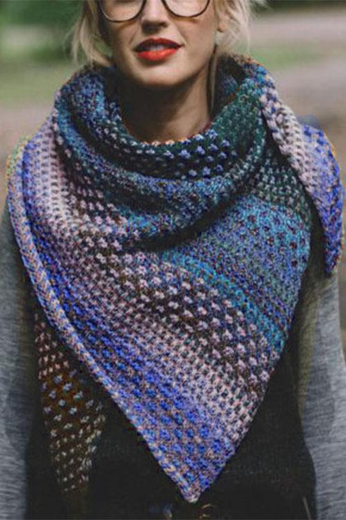 Nikkimoda Rainbow Knitting Shawl Scarf