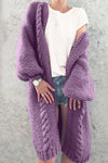 Nikkimoda Open Front Long Chunky Knit Cardigan