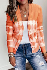 Nikkimoda Tie Dye Button Down Short Cardigan