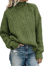 Nikkimoda Turtleneck Cable Knit Tunic Sweater