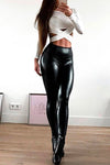 Nikkimoda Faux Leather High Waisted Leggings Pants