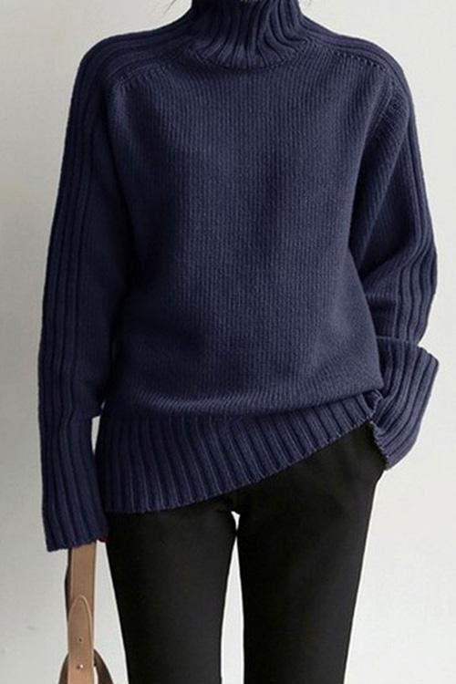 Nikkimoda Daily Turtleneck Solid Warm Sweater