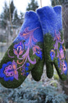 Nikkimoda Christmas Flower Embroidery Mittens(5 Colors)