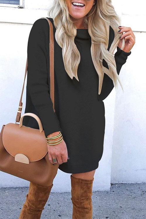 Nikkimoda Elisa Turtleneck Long Sleeve Knitting Dress