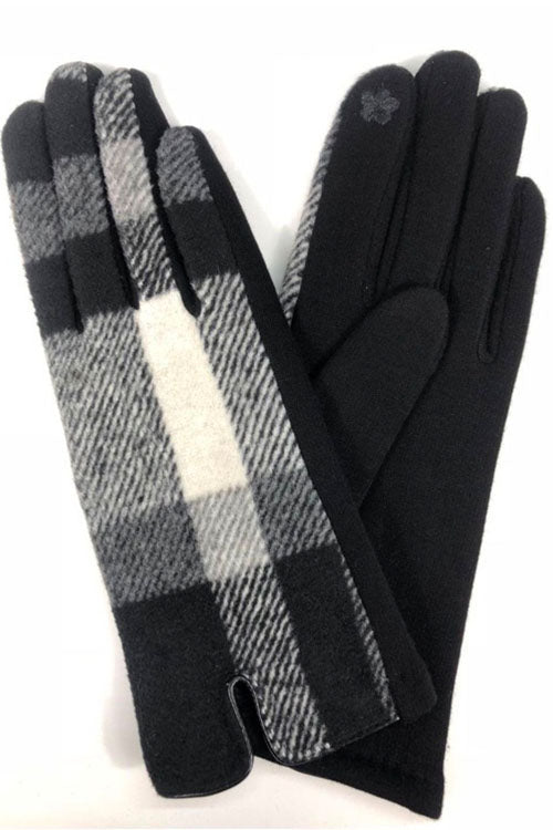 Nikkimoda Touchscreen Color Block Plaid Gloves