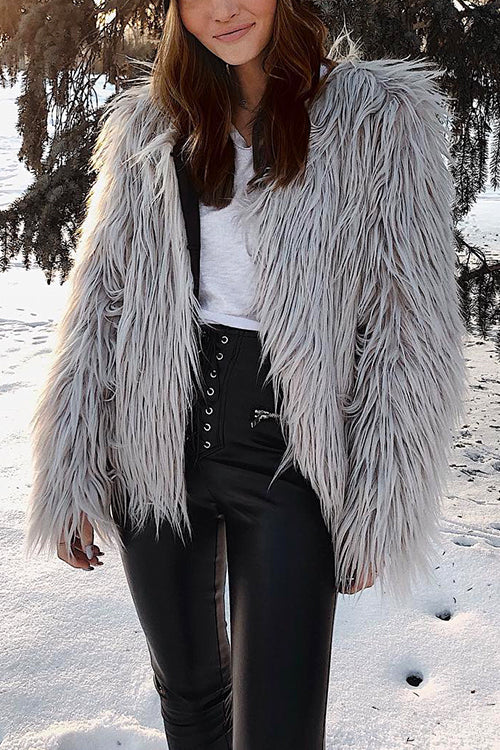 Nikkimoda Shelia Faux Fur Fluffy Coat