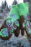 Nikkimoda Christmas Flower Embroidery Mittens(5 Colors)