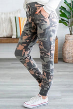 Nikkimoda Drawstring Waist Camo Joggers