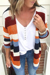 Nikkimoda Soft Rainbow Striped Sweater Cardigan