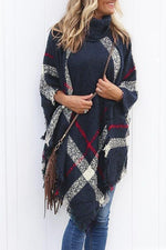 Nikkimoda Soft Tassel Lattice Cloak Poncho Sweater