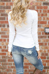 Nikkimoda V Neck Long Sleeve Basic T-shirt