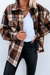 Nikkimoda Elin Pockets Casual Plaid Outwear