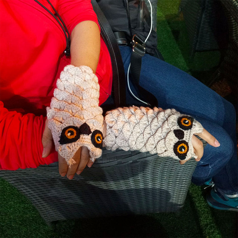 Nikkimoda Crochet Owl Fingerless Gloves