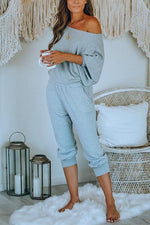 Nikkimoda Batwing Long Sleeves Top and Long Pants Loungewear Set