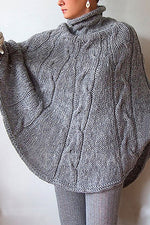 Nikkimoda Elegant Turtleneck Solid Cloak Sweater