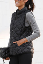 Nikkimoda Stand Collar Zip Up Down Vest