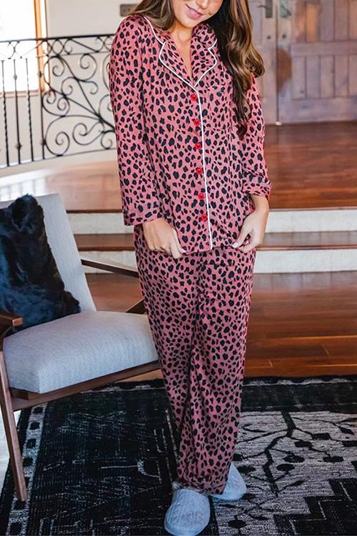 Nikkimoda Long Sleeve Button Down Printed Pajamas Set