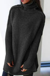 Nikkimoda Turtleneck Drop Shoulder Solid Pullover Sweater