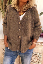 Nikkimoda V Neck Button Down Sweater Cardigan