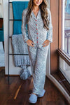 Nikkimoda Long Sleeve Button Down Printed Pajamas Set