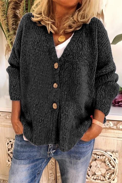 Nikkimoda V Neck Button Down Sweater Cardigan