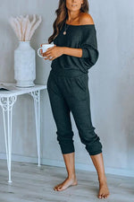 Nikkimoda Batwing Long Sleeves Top and Long Pants Loungewear Set