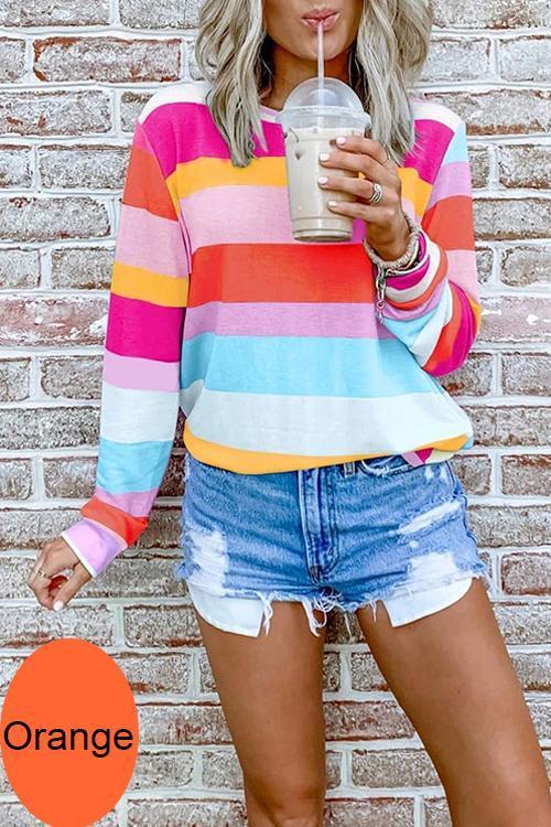 Nikkimoda Customized Striped Long Sleeves Pullover Top