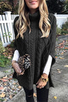 Nikkimoda Turtleneck Cable Knit Cloak Sweater