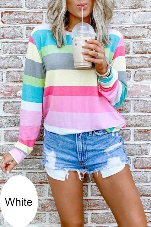 Nikkimoda Customized Striped Long Sleeves Pullover Top