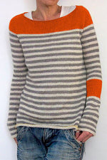 Nikkimoda Stripes Color Block Casual Sweater