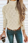 Nikkimoda Fish Scale Crochet Turtleneck Knitting Top