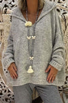 Nikkimoda Loose Knitting Hoodied Pullovers