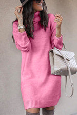 Nikkimoda Jessica Turtleneck Solid Sweater Dress