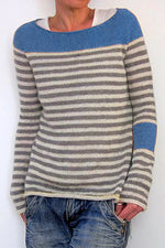 Nikkimoda Stripes Color Block Casual Sweater