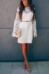 Nikkimoda Kerry Bell Sleeves Hollow Out Lace Dress