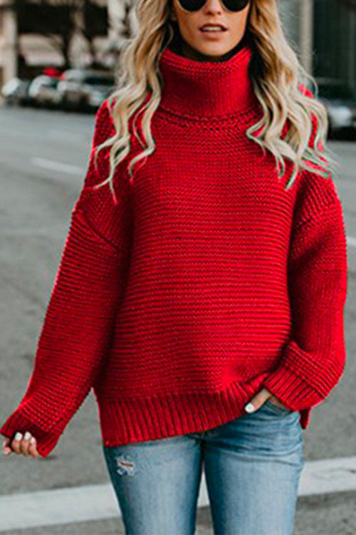 Nikkimoda Sweet Turtleneck Chunky Knit Sweater