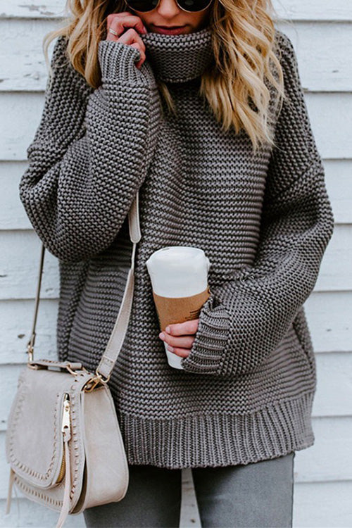 Nikkimoda Sweet Turtleneck Chunky Knit Sweater