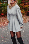 Nikkimoda Hign Waist Swing Mini Sweatshirt Dress