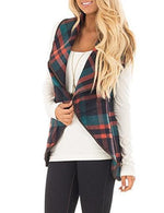 Nikkimoda Lush Sleeveless Plaid Jacket Vest with Pockets