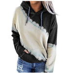 Nikkimoda Tie Dye Color Block Hoodied Sweatshirt