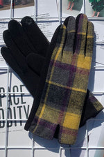 Nikkimoda Embroidery Touchscreen Plaid Gloves