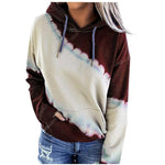 Nikkimoda Tie Dye Color Block Hoodied Sweatshirt