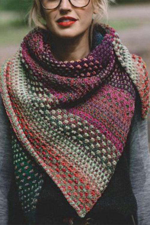 Nikkimoda Rainbow Knitting Shawl Scarf