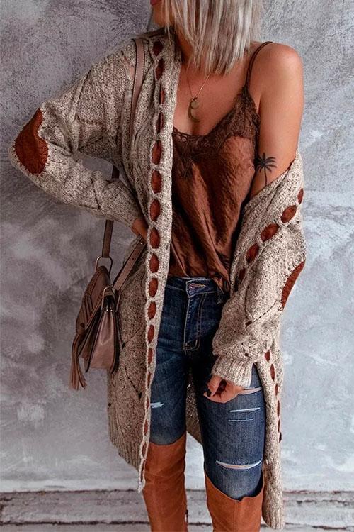 Nikkimoda Elvira Crochet Long Hoodied Cardigan